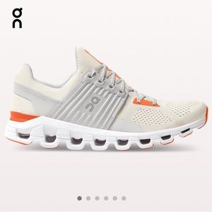 On Running Cloudswift in White Flame (Orange White and Gray) Sneakers